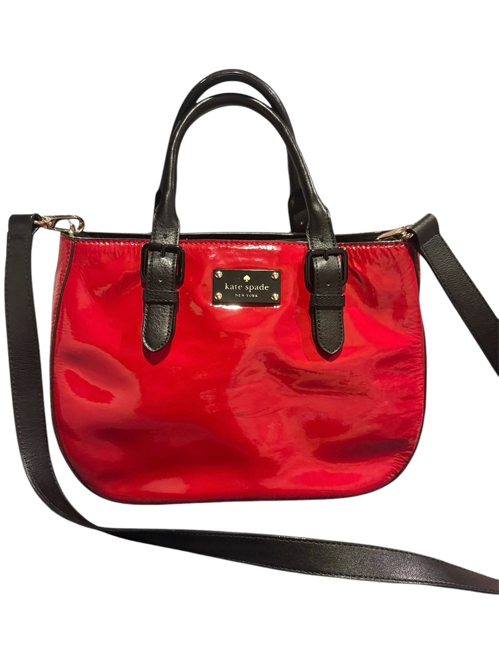 Kate Spade Carlisle Street Leather Sylvie Satchel in Cherry Red